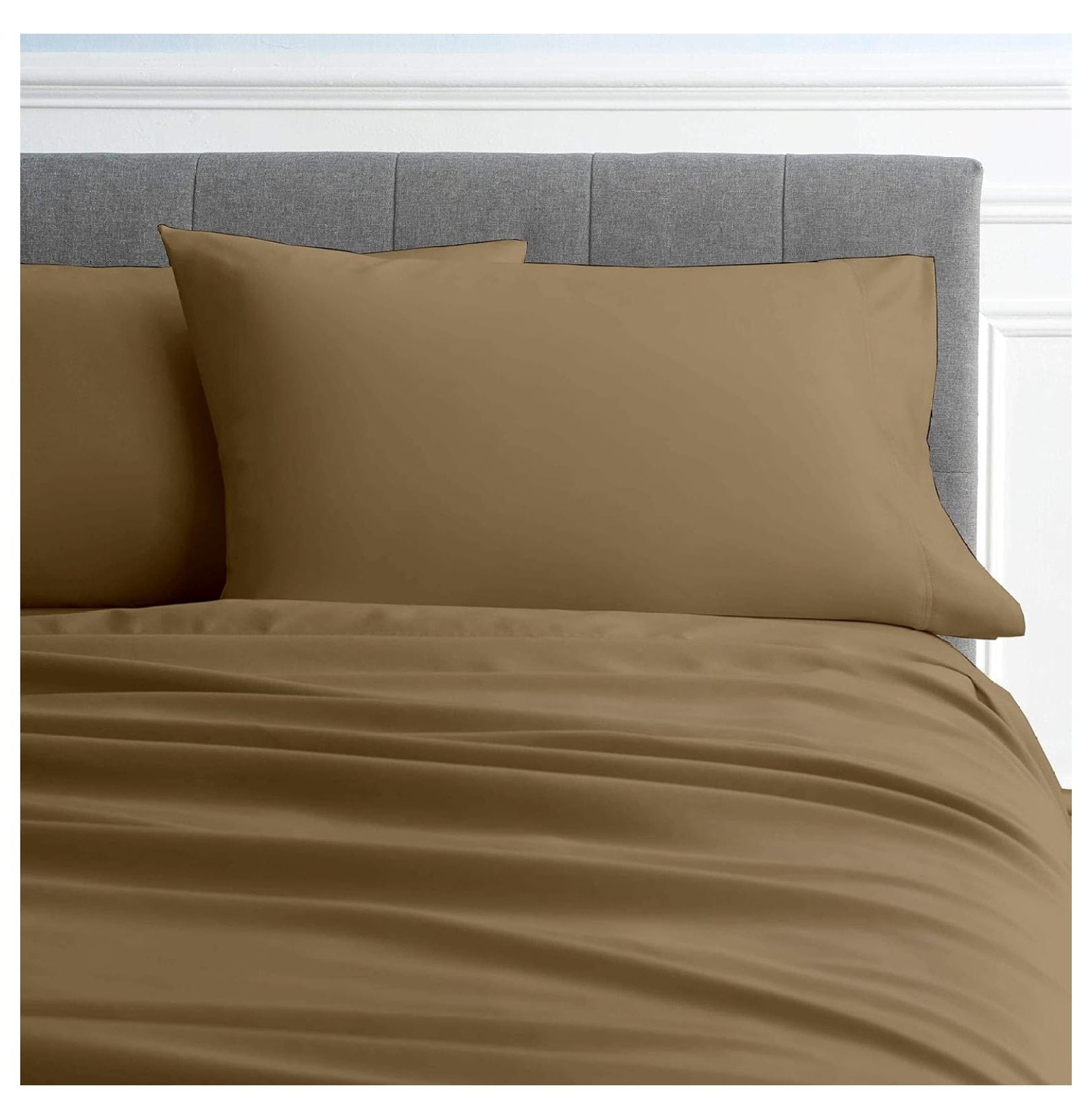 4 Piece Sheet Set Full (54"x75") Size Taupe Solid 100 Egyptian