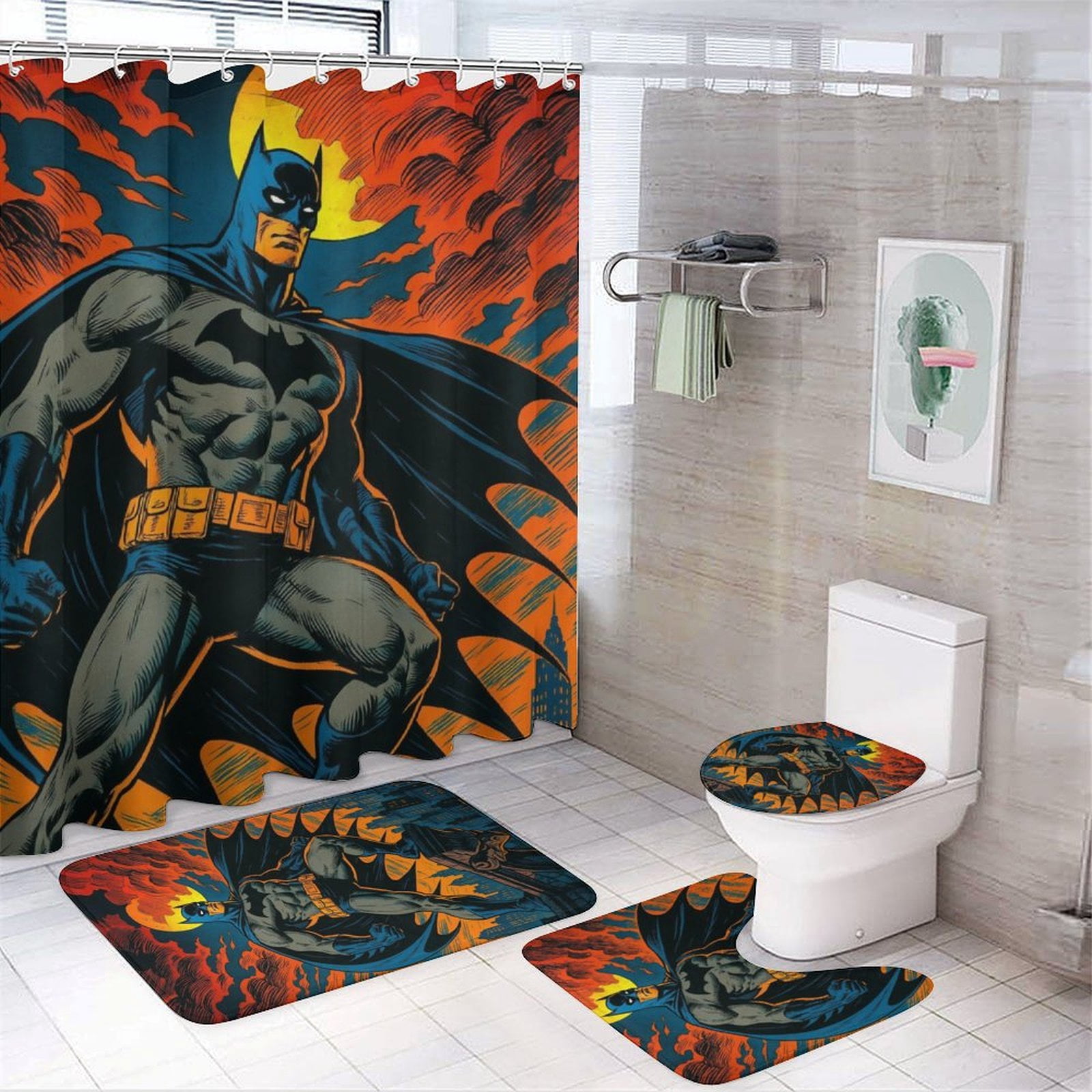 Batman Toilettenartikel-Set – Mit 2in1 Schaumbad/Shampoo, Eau De Toilette & Schlüsselanhänger | Batman Vs. Joker