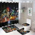thumbnail image 1 of 4 Piece Shower Curtain Set with Rugs Darth Vader Shower Curtain Bathroom Sets Decor Waterproof, 1 of 8