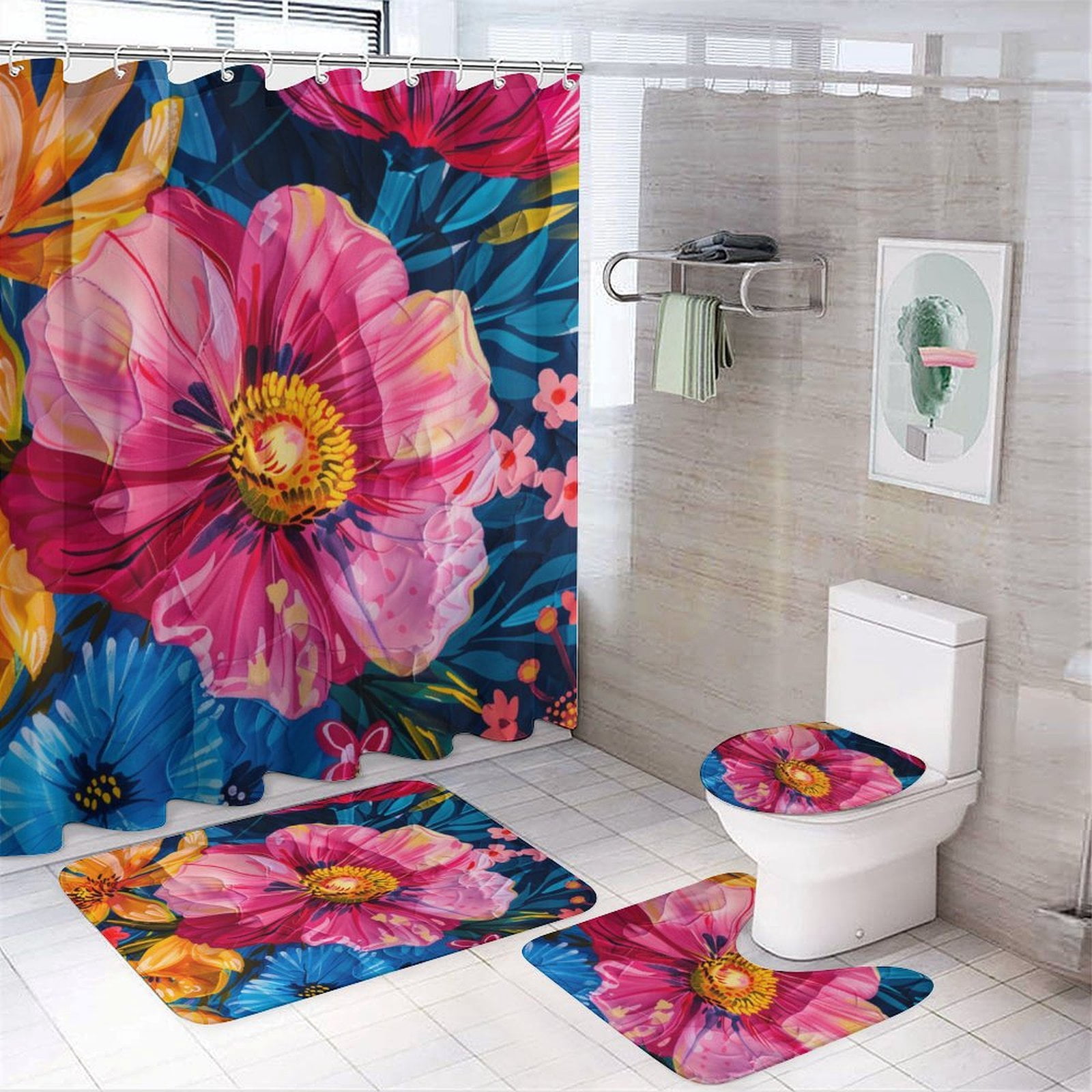 Bathroom Sets With Shower Curtains 4 Piece Shower Curtain Sets Bathroom Sets with Shower Curtain And Rugs