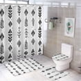 thumbnail image 1 of 4 Piece Shower Curtain Sets Black And White Seamless Geometric Triangles And Arrows Bathroom Shower Curtain Set with Rugs Seamless Abstract Geometric Shower Curtain with 12 Hooks for Bathroom Decor, 1 of 8