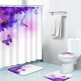thumbnail image 1 of 4 Piece Shower Curtain Sets, with 12 Hooks, Unicorns Animal with Non-Slip Rugs, Toilet Lid Cover and Bath Mat for Bathroom Decor Set, 72" x 72", 1 of 7