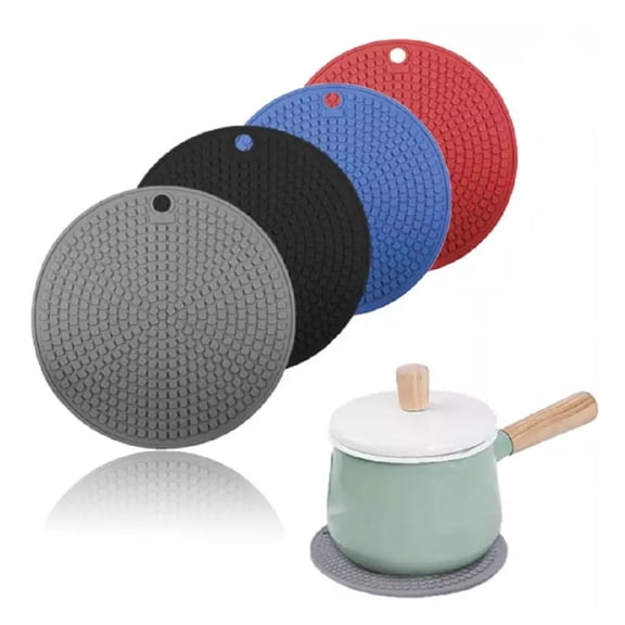 4 Piece Silicone Trivet Mat Set, Hot Pads for Kitchen and Tabletop Use, TIKA