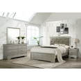 thumbnail image 1 of 4 Piece Silver Finish Panel Bedroom Set Upholstered Button Tufted Headboard Queen Bed, Dresser, Mirror, Nightstand, 1 of 8