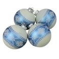 thumbnail image 1 of 4-Piece Silver Nordic Pattern Glass Ornament Set, 1 of 4