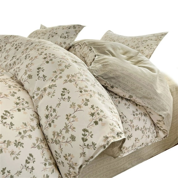 4 Piece Skin Friendly Bed Sheet Set Washed Cotton Breathable Home Textiles