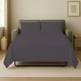 thumbnail image 1 of 4 Piece Sleeper Sofa Bed Sheet Set 100% Egyptian Cotton 800 Thread Count Queen XL Size Sleeper Sofa (60" x 80") Inch Fits Mattresses Up to 5" Drop - Dark Grey Stripe, 1 of 7