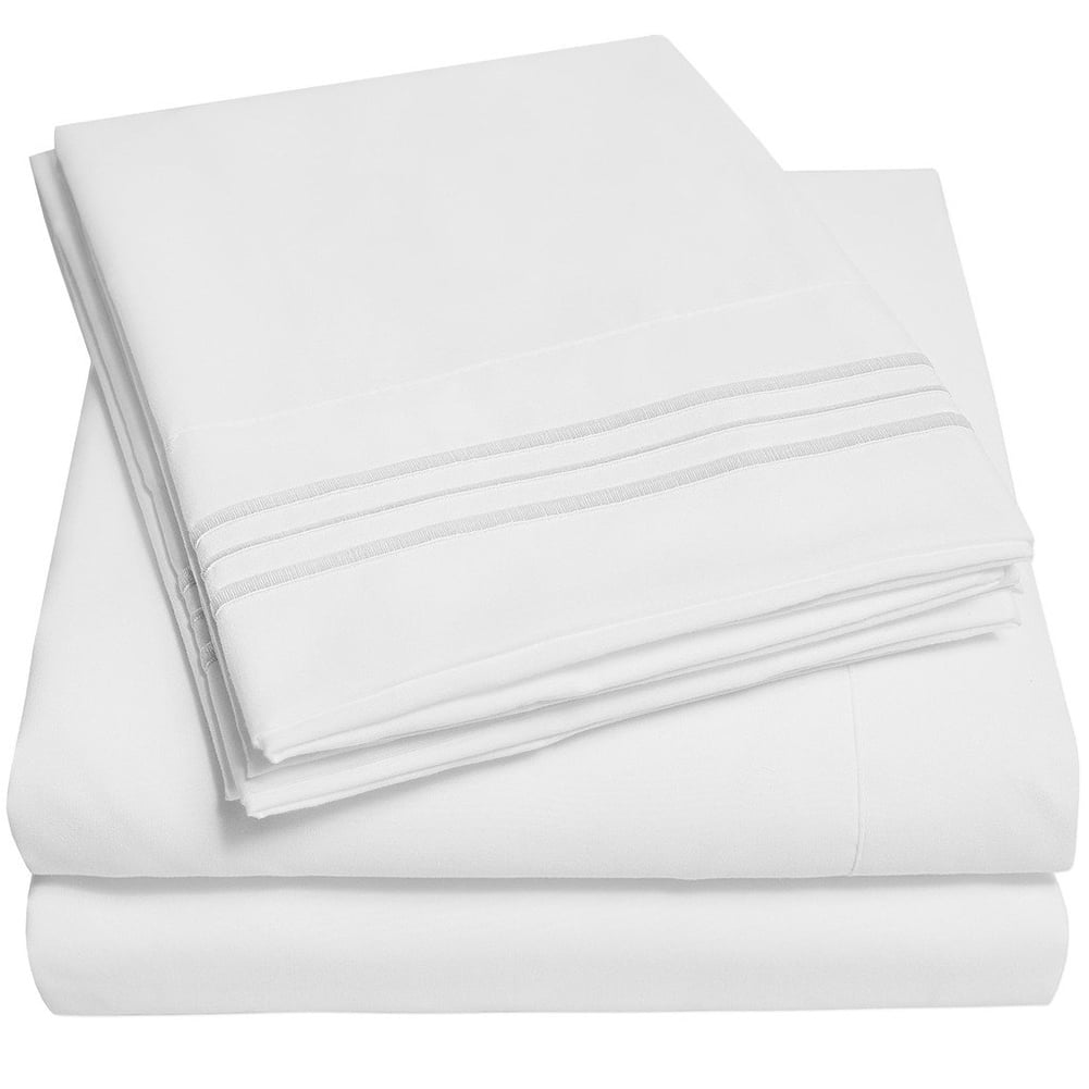 Luxurious White King Microfiber Deep Pocket Bed Sheet Set