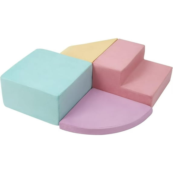 4-Piece Soft Play Climbing for Toddlers, Colorful Baby Climbing Toys for Toddlers, Foam Play Gym Climbing Structures for Toddlers Indoor