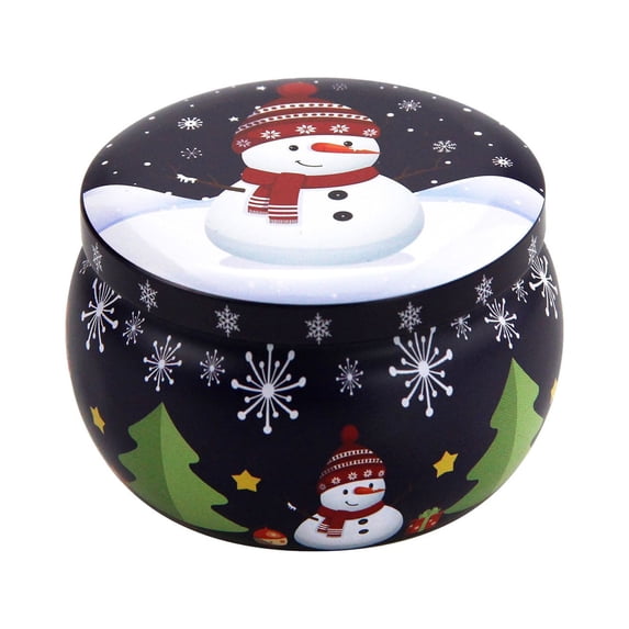 4-Piece Soy Wax Scented Candle Gift Set, Black Iron Tins, Christmas Gifts for Coworkers, 2.5 oz