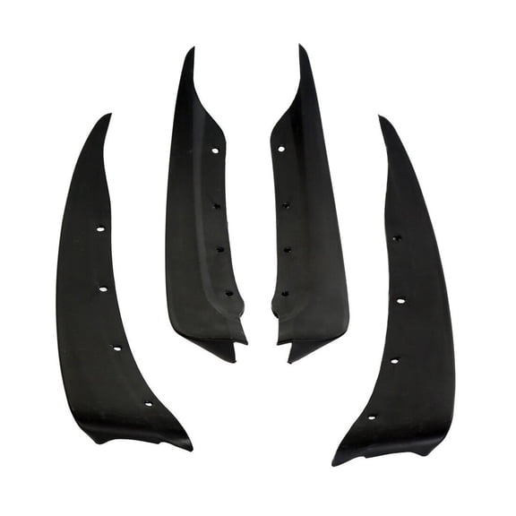 4-Piece Splash Guard Set - Front, Rear, Left, Right - Black Plastic for Chevrolet Corvette 2006-2007 Convertible C6 Series