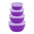 thumbnail image 1 of Stackable Plastic Bowl Set with Airtight Lids | Oval Food Storage Containers for Fridge | BPA-Free Kitchen Organizers, 1 of 7
