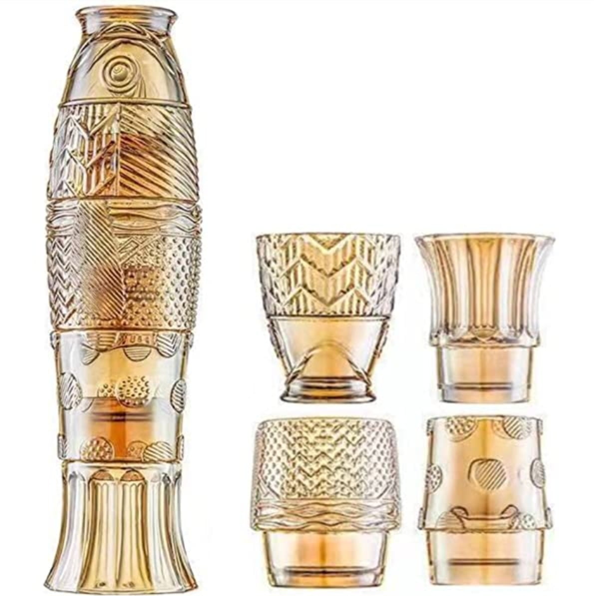 4-piece Stacking Drinking Glass, Koi Fish Shape Stackable Cups Set