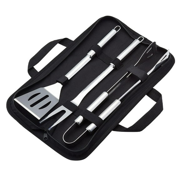 4-Piece Stainless Steel Barbeque Grilling Tool Set with Carry Bag,Grilling Accessories Bbq Tools Set,Grilling Accessories Bbq