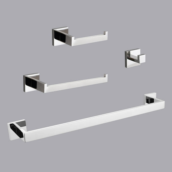 4 - Piece Stainless Steel Bathroom Towel Rack Set Wall Mount