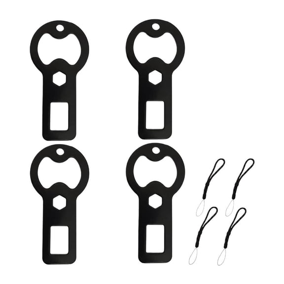 4-Piece Stainless Steel Bottle Opener Multi-Tool Set with Lanyards for Camping and Parties