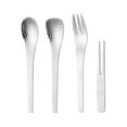 thumbnail image 1 of 4-Piece Stainless Steel Cutlery Set | Hammered Design Tableware with Coffee Spoon, Teaspoon, Soup Spoon & Dessert Fork | Dishwasher Safe, 1 of 7