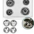 4 Piece Stainless Steel Drip Pan Set Stove Burner Ring For W10278125