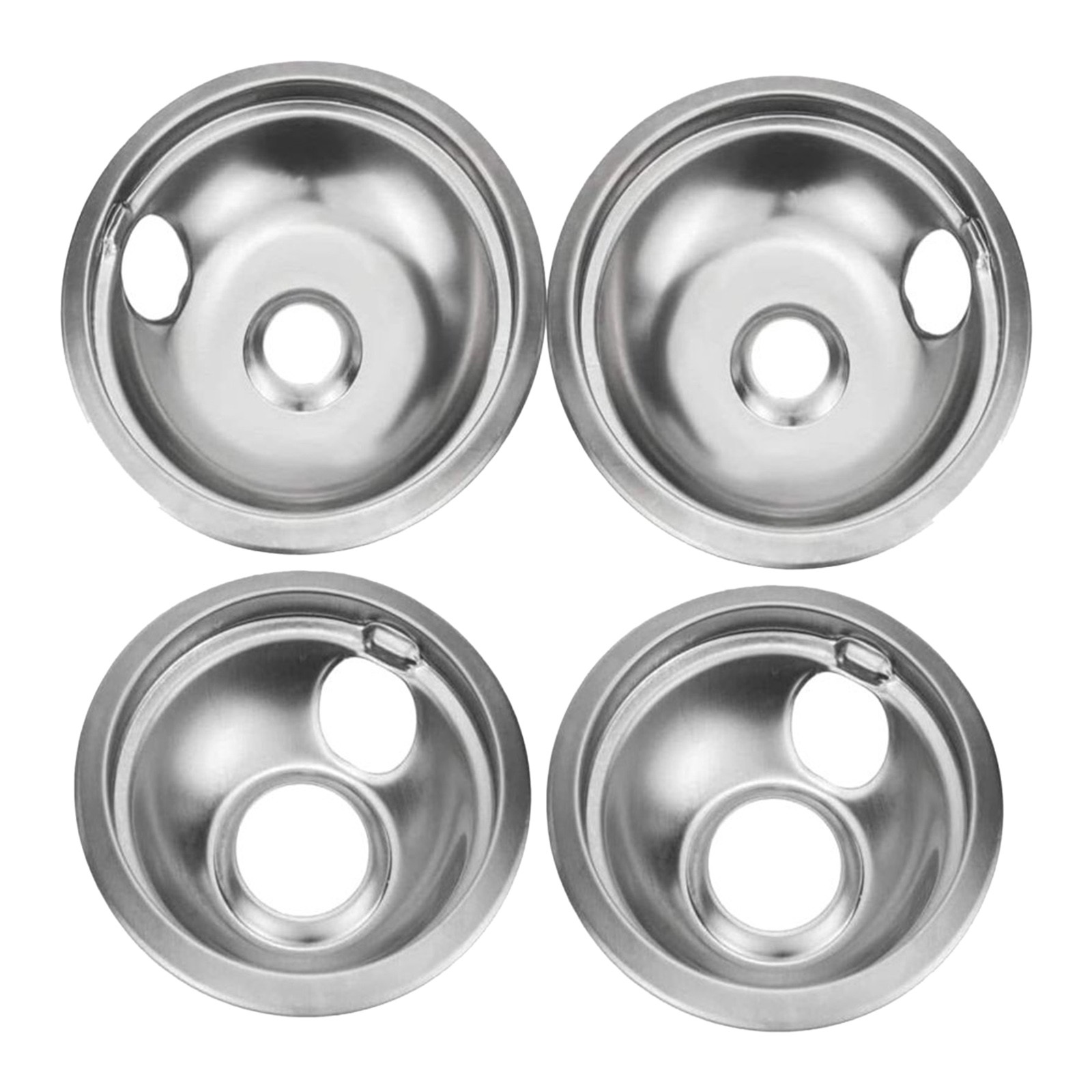4 Piece Stainless Steel Pan Set Stove Burner Ring For W10278125 Burner 4 Piece Stainless Steel Pan Set Stove Burner Ring For W10278125 Burner