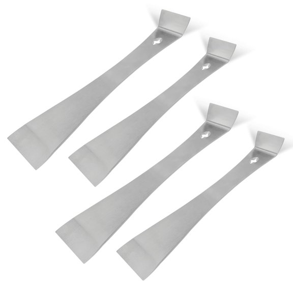 4-Piece Stainless Steel Pry Bar Scraper Set, Trim Puller, Small Flat Pry Bar, Silver Beekeeping Hive Scraper, Bee Hive Hand Tool,