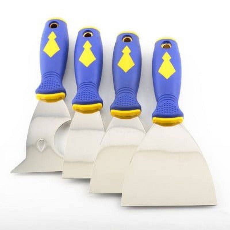 4 Piece Stainless Steel Scraping Hand Putty Knife Scraper Tool Set
