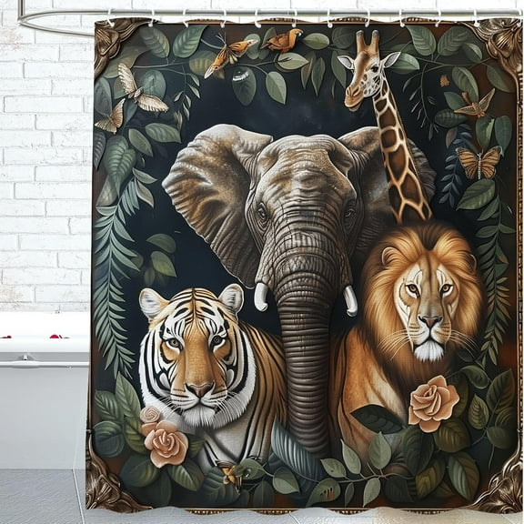 4 Piece Star Shower Curtain Sets with Rugs Star Bathroom Sets Star Decor Accessories Include Non-Slip Rug Toilet Lid Cover Bath Mat and 12 Hooks