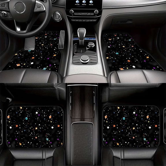 4-Piece Starry Sky Car Floor Mats, Universal Fit Auto Floor Liners For Cars Trucks Suvs, Anti-Slip All-Weather Interior Protection, Easy Clean Set