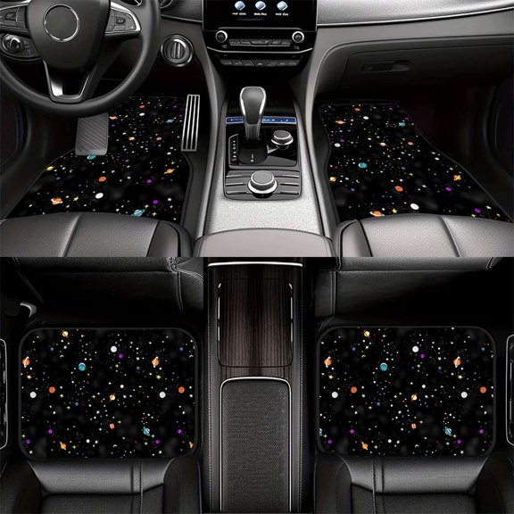 4-Piece Starry Sky Car Floor Mats, Universal Fit Auto Floor Liners For Cars Trucks Suvs, Anti-Slip All-Weather Interior Protection, Easy Clean Set