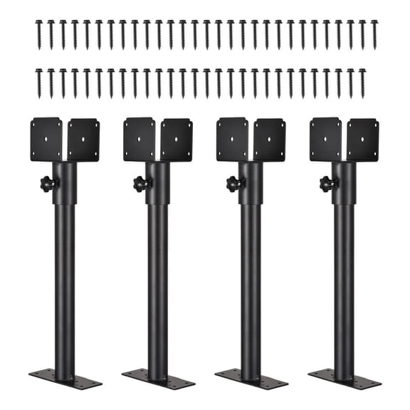 4 Piece Steel Roof Riser Bracket Set, 3.6 in Saddle Roof Riser Brackets for Pergola Beam Support, Weatherproof Hardware for Outdoor Patio, Balcony, and Trellis Roofs