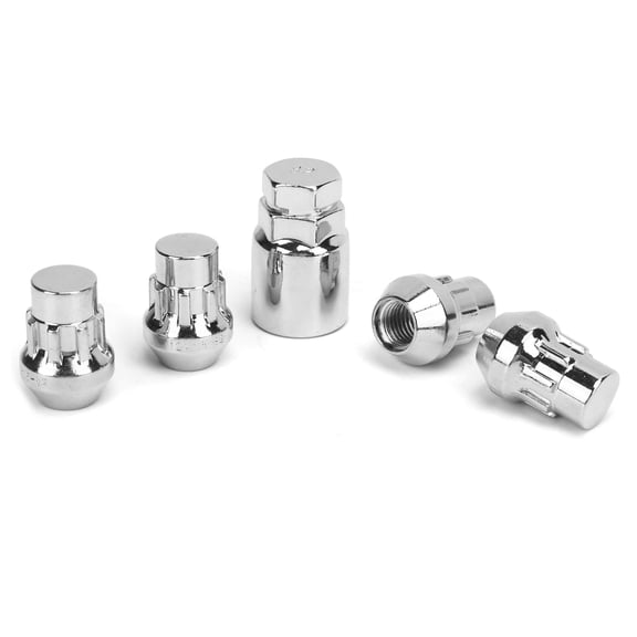 4-Piece Steel Wheel Lug Nut Lock Set M12x1.5 Thread 32mm Height with Key 4PCS 5MM 32MM steel