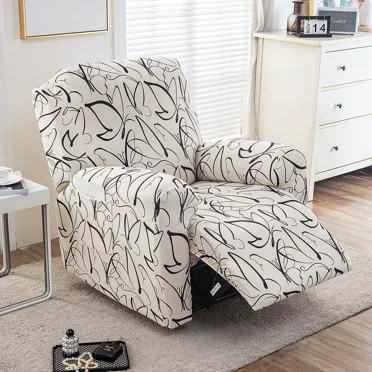 4-Piece Stretch Recliner Slipcovers - Non-Slip Furniture Protector w/Storage Pocket, Fits Most Recliners