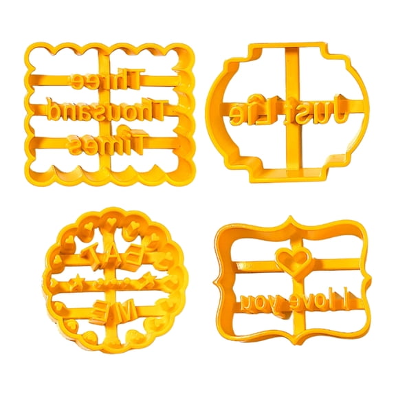 4 Piece Sturdy ABS Baking Molds Nonstick Cookie Stamp For Creative Family Baking Holiday Parties And Special Event