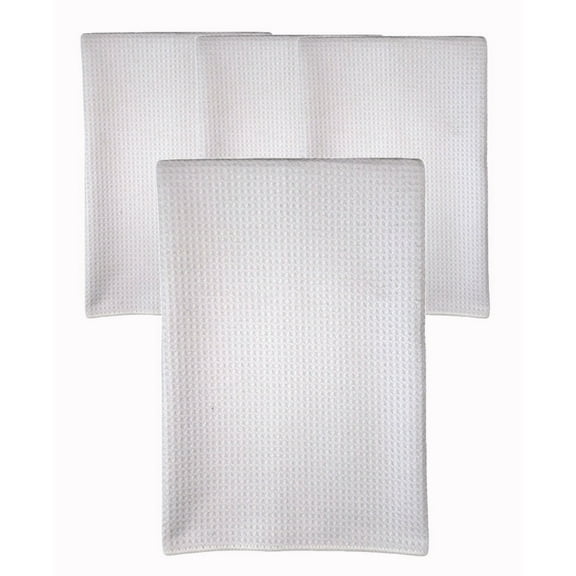 4 Piece Sublimation Embroidery Blanks 100% Polyester Waffle Weave 16" x 24" White Towels Kitchen Bathroom Sports Gym