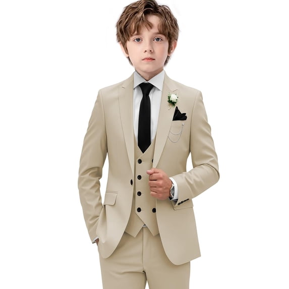 4 Piece Suit for Boy Slim Fit Suits Formal Wedding Suit Prom Dress Tuxedo Double Breasted Suit for Boy