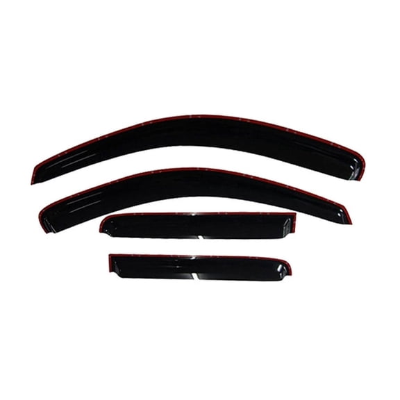 4-Piece Sun Rain Wind Deflectors Door Window Visors In-Channel Mount Style Dark Smoke Tint