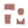 thumbnail image 1 of 4-Piece Super Absorbent Bathroom Toilet Mat Set - Non-Slip Washable Mat Set, Ideal for Home & Hotel Shower Rooms （ Pink ）, 1 of 8
