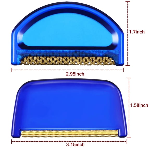 4 Piece Sweater Combs for Pilling Removal Metal Blue 1 Pack