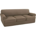 thumbnail image 1 of 4 Piece T Cushion Sofa Slipcovers Stretch Couch Cover Furniture Covers with 3 Individual T Cushion Covers, Machine Washable (3 Cushion Sofa, Macchiato), 1 of 14