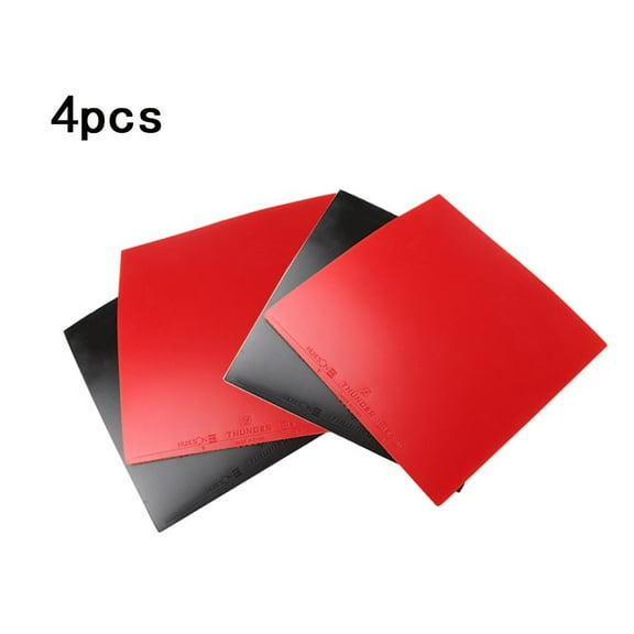 4-Piece Table Tennis Rubber Set 2 Red 2 Black 2.2Mm Thick Sponge 39 Hardness Fast Attack Design Improved Speed Rotation Control