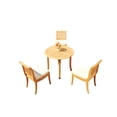 thumbnail image 1 of 4-Piece Teak Dining Set: 36" Round Table + 3 Giva Armless Chairs, 1 of 7