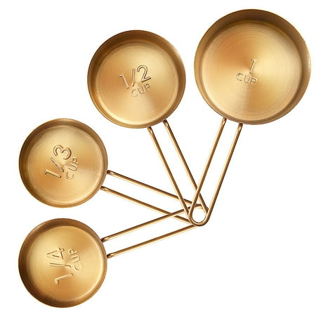 4-Piece Titanium Gold Plated Stainless Steel Measuring Cup Set