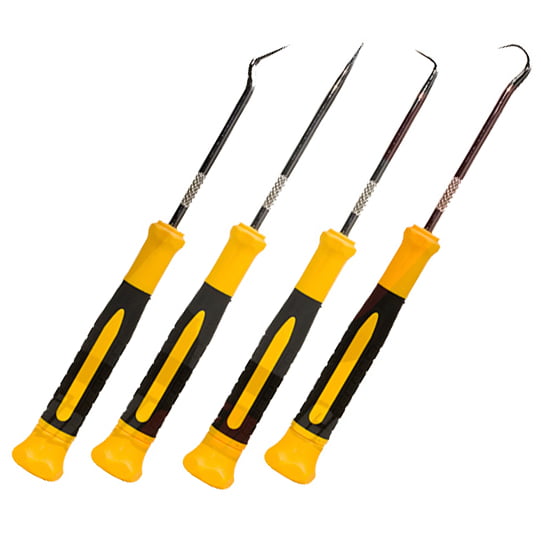 4 Piece ToolTreaux Mini Hook and Pick Set Precision Cleaning and Hobby Tools  