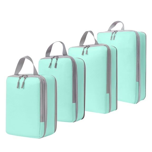 4-Piece Travel Packing Cubes Set, Lightweight Luggage Organizers with Handles, Space-Saving Compression Bags, Pink