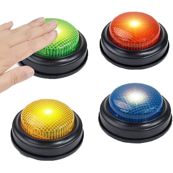 4 Piece Trivia Game Answer Buzzers with Lights and Sound Classroom Game Show Quizzes Party Supplies