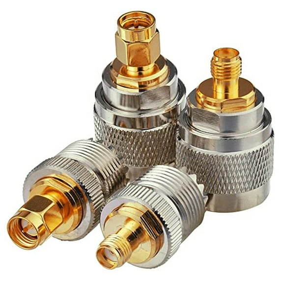 4 Piece UHF Male PL259 Female SO239 to SMA Male Female RF Connector Coaxial Adapter Kit