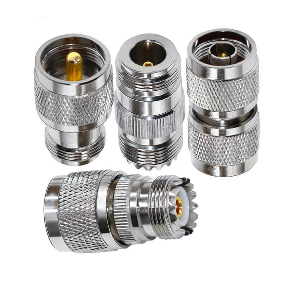 4 Piece UHF Male PL259 Female SO239 to Type N Male Female RF Connector Coaxial Adapter Kit