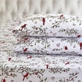 thumbnail image 1 of 4-Piece Ultra Soft 100% Turkish Cotton Flannel Sheet Set - Holiday Christmas Flannel Sheets, Warm and Cozy , Deep Pocket Fitted Sheet- Full, Cardinal, 1 of 5