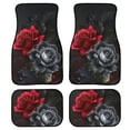 4Piece Universal Car Floor Mats for Front and Rear Shiny Purple Rose