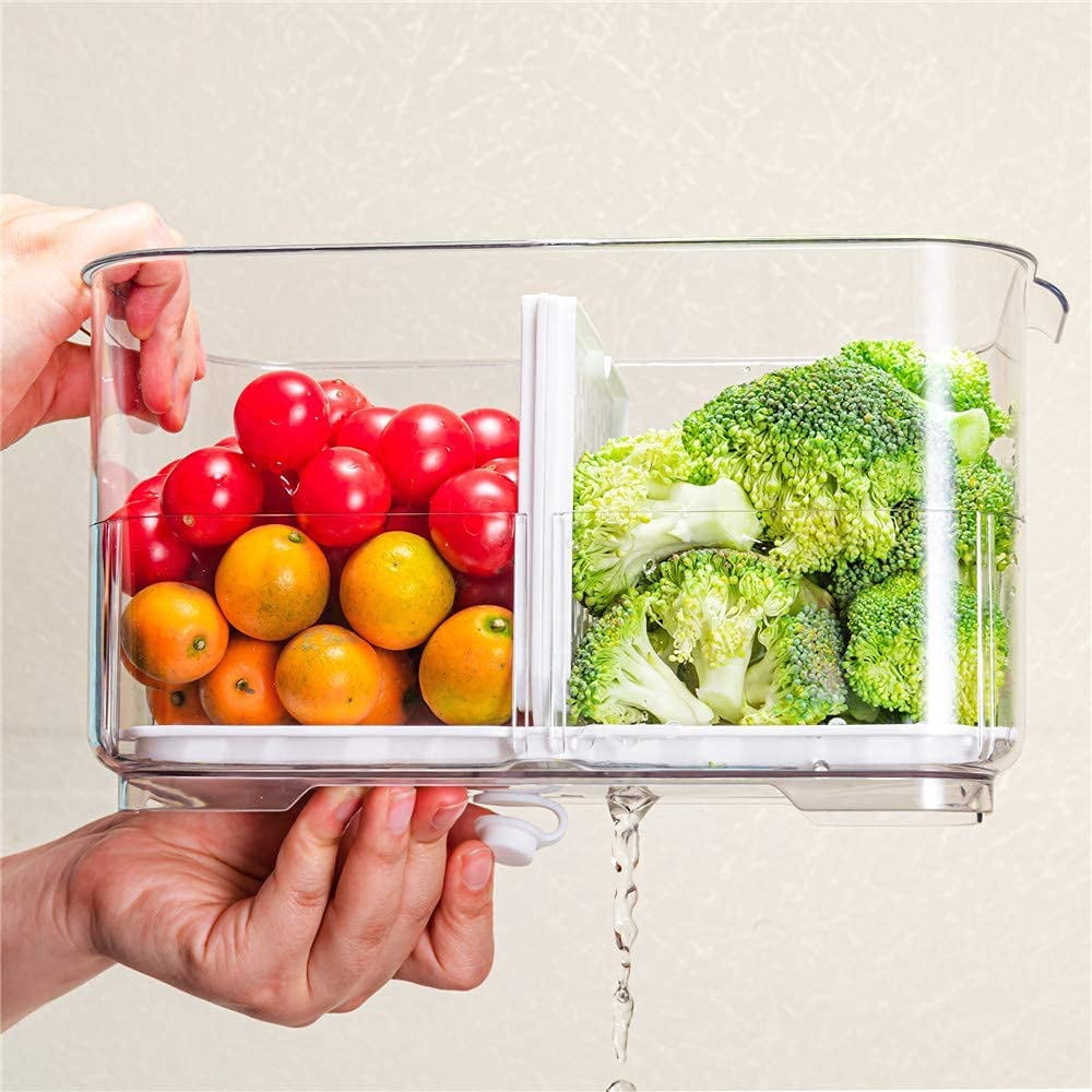 4-Piece Vegetable Fruit Containers Fridge Food Storage Produce Saver ...