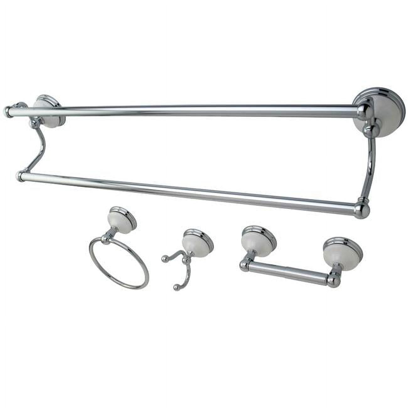 Victorian Polished Chrome 4-Piece Bathroom Hardware Set